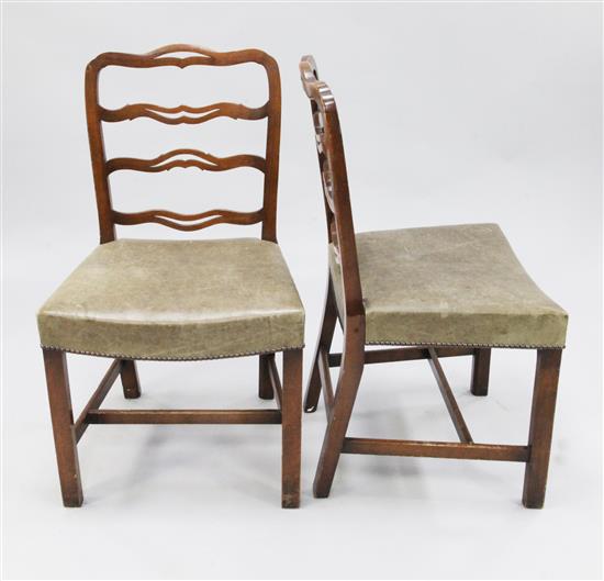 Set 4 George III style mahogany ladderback dining chairs(-)